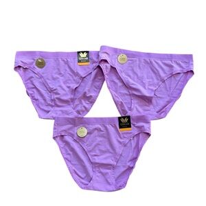 Wacoal Understated Cotton Bikini Purple Panties Underwear SMALL - 3 Pairs - NEW